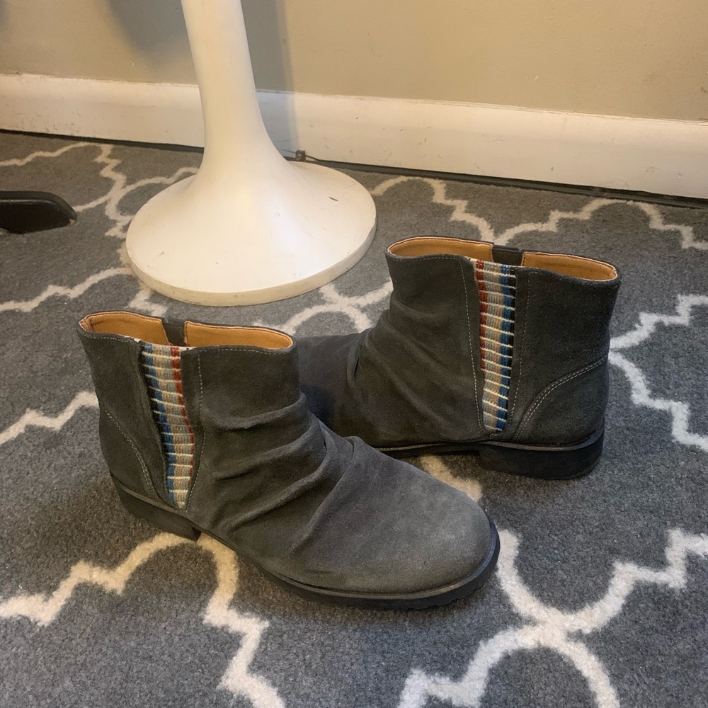 Anthropology Inca Blue Gray Suede Boots